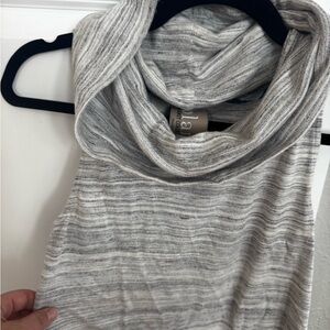 Dolan Light Gray Striped Cowl Neck Sweater